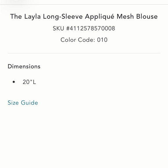 Anthropologie The Layla Long Sleeve Appliqué Mesh Blouse - Picture 6 of 6
